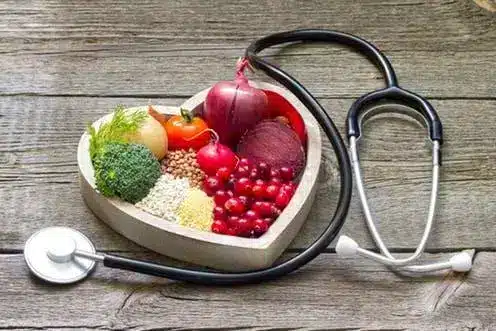 Balanced animal feed and natural ingredients measured out
